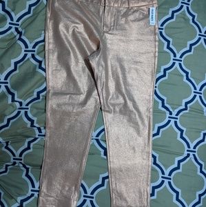 Old Navy Rose Shimmer Metallic Pixie Pants size 14